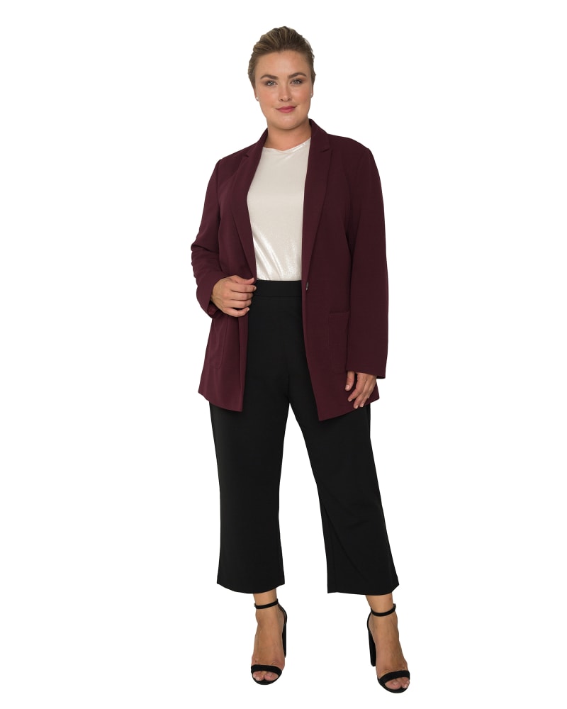 Burgundy boyfriend blazer deals